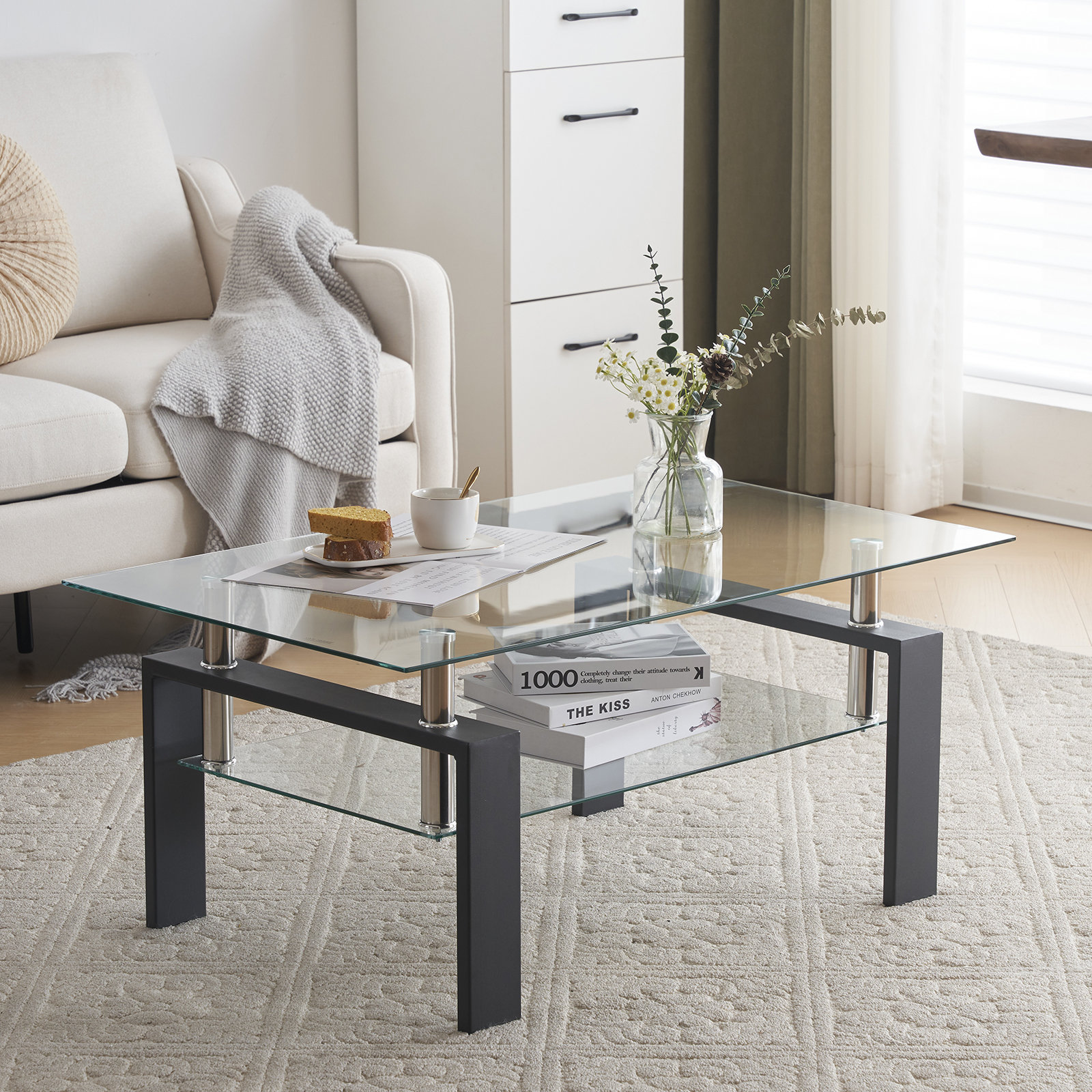 Wade Logan® Aubai Ancilla Glass Coffee Table & Reviews | Wayfair